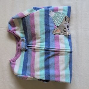 carter's striped dog fleece zipper footie sleeper pajamas 18 months baby girl